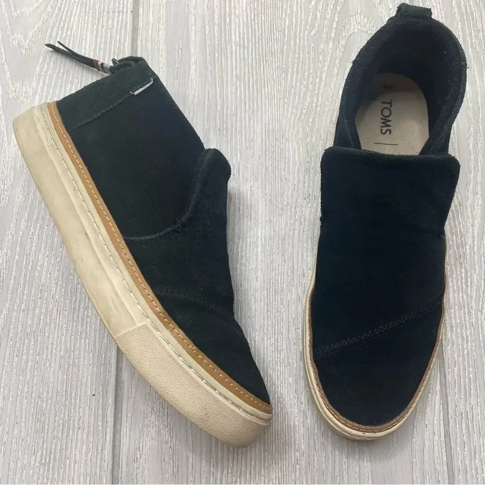 Toms Women's Black Suede Paxton Slip On Casual Sneakers Size 8
